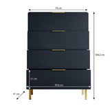 Ponchi zwart eiken kleurig dressoir - 70cm breed