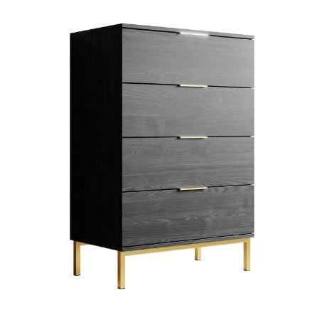 Ponchi zwart eiken kleurig dressoir - 70cm breed