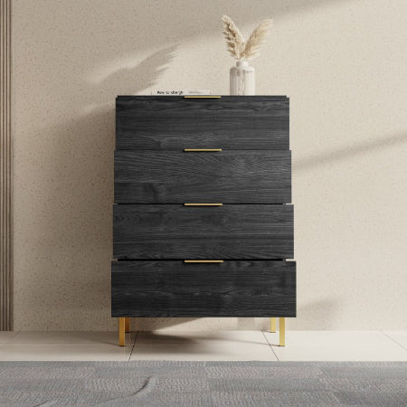 Ponchi zwart eiken kleurig dressoir - 70cm breed