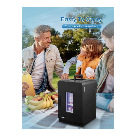 NORTHCLAN minikoelkast voor kamer 15 liter zwart - met 220 V AC/12 V DC voor auto