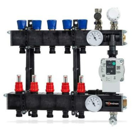 Therminon composiet verdeler - 4 groeps met pomp - 022064