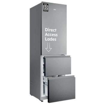 Haier koelkast HTR3518ENMX - Direct Access Lades - RVS