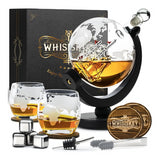 WHISISKEY - Wereldbol Karaf 900ml - Luxe Whisky Set