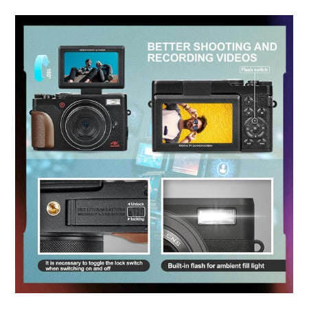 Digitale Camera 4K & 56MP - Vlog Camera -