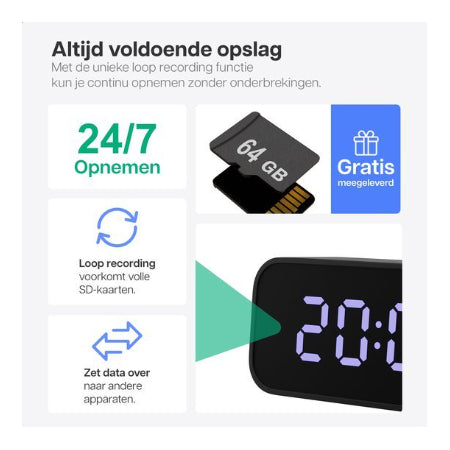 Bastix® S2 Spy Camera Klok met verborgen Camera