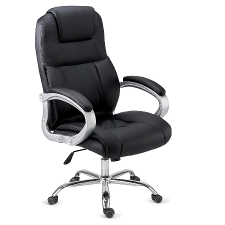 Bureaustoel BOSTON - Stevige uitvoering- Metalen Frame en in de kleur Zwart