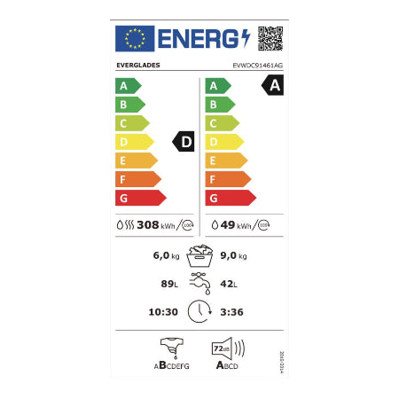 Everglades was-droogcombinatie EVWDC91461AG - Grijs