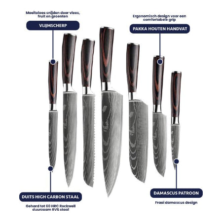 Shinrai Knives - Messenset - 7 delig