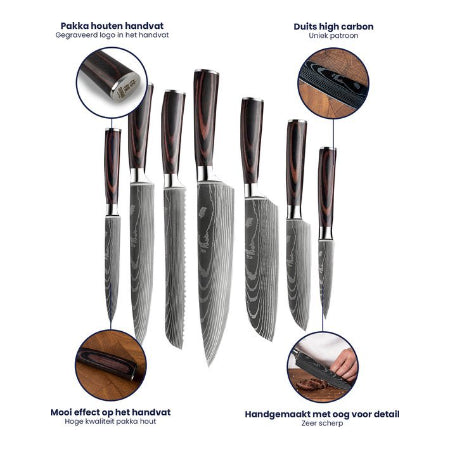 Shinrai Knives - Messenset - 7 delig
