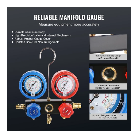 VEVOR vacuümpomp 100 l/min - drukpomp 55-276 bar 250 ml olie-inhoud