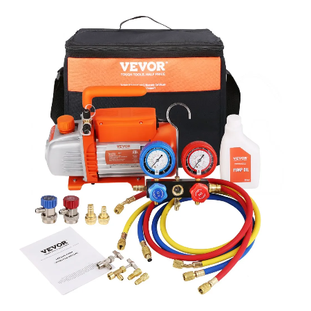 VEVOR vacuümpomp 100 l/min - drukpomp 55-276 bar 250 ml olie-inhoud