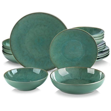 Serviesset 12 persoons - Vancasso Tafelservies 16-delige Karst combiserviesset - aardewerk - vintage look