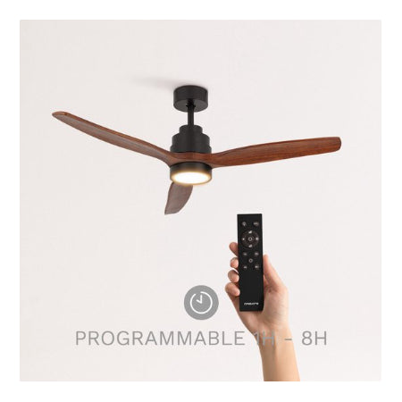 CREATE - Plafondventilator 40W silent Ø132 cm - Met Verlichting drie temperaturen - Met Afstandsbediening - 6 Snelheden - Timer - Zomer/Winter functie - wit WIND STYLANCE