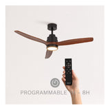 CREATE - Plafondventilator 40W silent Ø132 cm - Met Verlichting drie temperaturen - Met Afstandsbediening - 6 Snelheden - Timer - Zomer/Winter functie - wit WIND STYLANCE