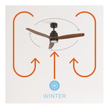 CREATE - Plafondventilator 40W silent Ø132 cm - Met Verlichting drie temperaturen - Met Afstandsbediening - 6 Snelheden - Timer - Zomer/Winter functie - wit WIND STYLANCE