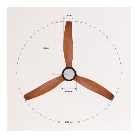 CREATE - Plafondventilator 40W silent Ø132 cm - Met Verlichting drie temperaturen - Met Afstandsbediening - 6 Snelheden - Timer - Zomer/Winter functie - wit WIND STYLANCE