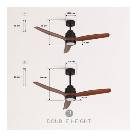 CREATE - Plafondventilator 40W silent Ø132 cm - Met Verlichting drie temperaturen - Met Afstandsbediening - 6 Snelheden - Timer - Zomer/Winter functie - wit WIND STYLANCE
