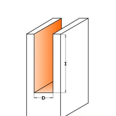 CMT 912.701.11 20 mm Groeffrees met rechte snijkoppen lange uitvoering schacht 12 mm