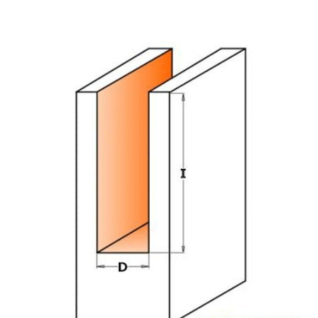 CMT 912.150.11 15 mm Groeffrees met rechte snijkoppen lange uitvoering schacht 8 mm