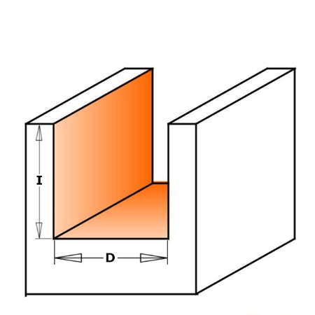CMT 911.060.11 6 mm Groeffrees met 2 rechte snijkoppen schacht 8 mm52,8 - Graveerfrees 90 graden