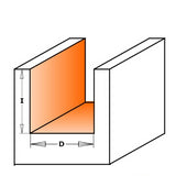 CMT 911.060.11 6 mm Groeffrees met 2 rechte snijkoppen schacht 8 mm52,8 - Graveerfrees 90 graden