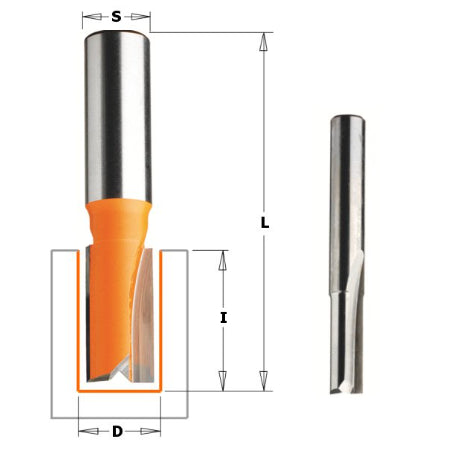 CMT Frezen HWM Groeffrees kort S=8 Z=2 D=4 I=10 L=45