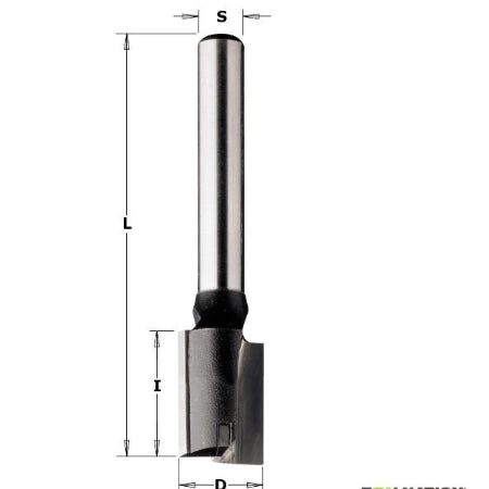 CMT 174.182.11 18 mm Groeffrees met ook onderkant bezet met HM extra lang schacht 8 mm