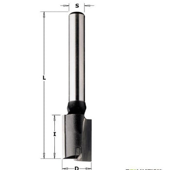 CMT 174.182.11 18 mm Groeffrees met ook onderkant bezet met HM extra lang schacht 8 mm