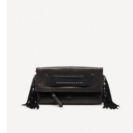 ZOE – Handtas in zwart schapenvachtleer.