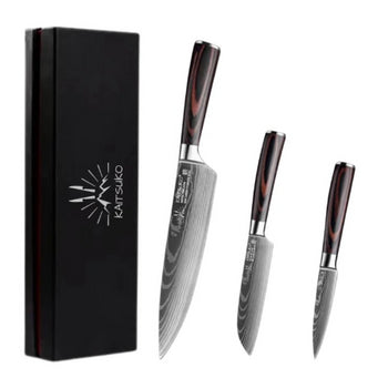 Set van 3 Japanse messen - Chef Tanaka - Forest Wood