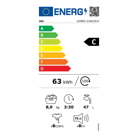 AEG wasmachine L6FBNR1 - 6000 serie - ProSense - Wit