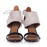 Aquazzura - Sandaal (open schoen) in beige suede en zwart leer - Maat 40