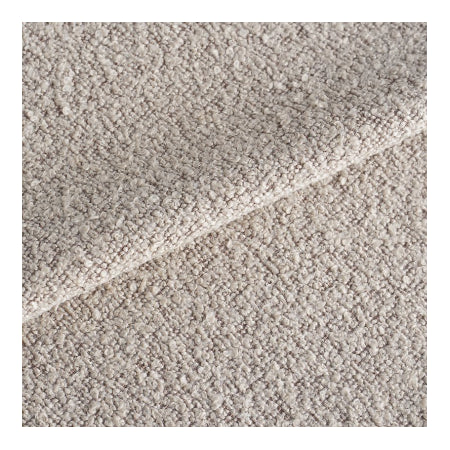 Moderne Eetkamerstoel Zandkleur Bouclé Stof Sway - Chrome Frame - Zonder Armleuningen