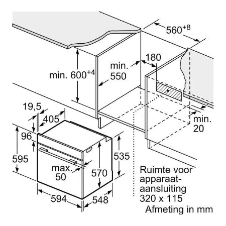 Bosch inbouwoven HBG537BB3 - Serie 6 -