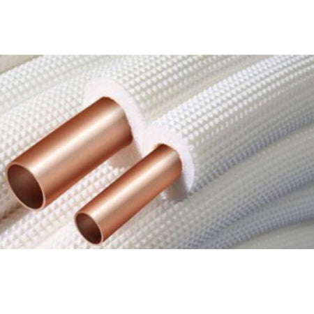 Koelleidingen gemonteerd 1/4″ + 5/8″ op rol 20 meter