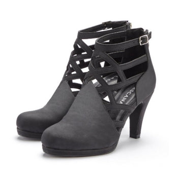 LASCANA Vegan Laarsjes met Cut-Outs – Zwart – Maat 40